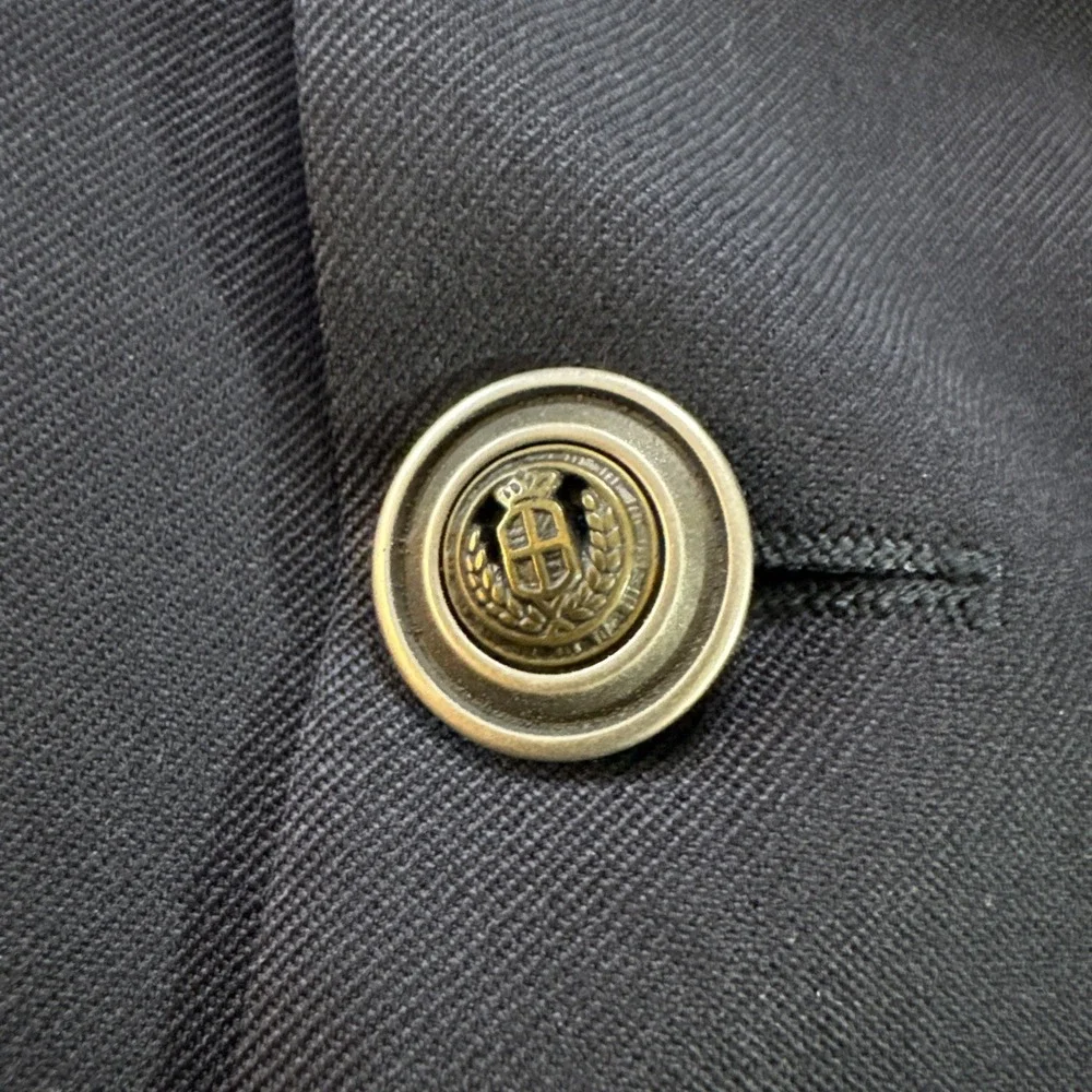 Loro Piana Silverstone Blazer Men Sz 42R Navy Blue Wool Silver Buttons Jacket